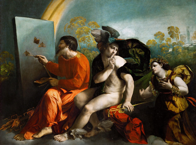 Giove Pittore di Farfalle, Mercurio e la Virtù Jupiter Mercury Virtue